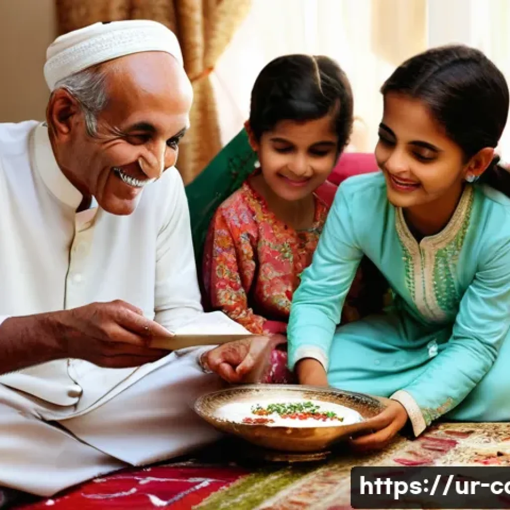 요양병원 치료 사례 - **Prompt:** A Pakistani family celebrating Eid al-Adha in a brightly decorated home. The grandmother...