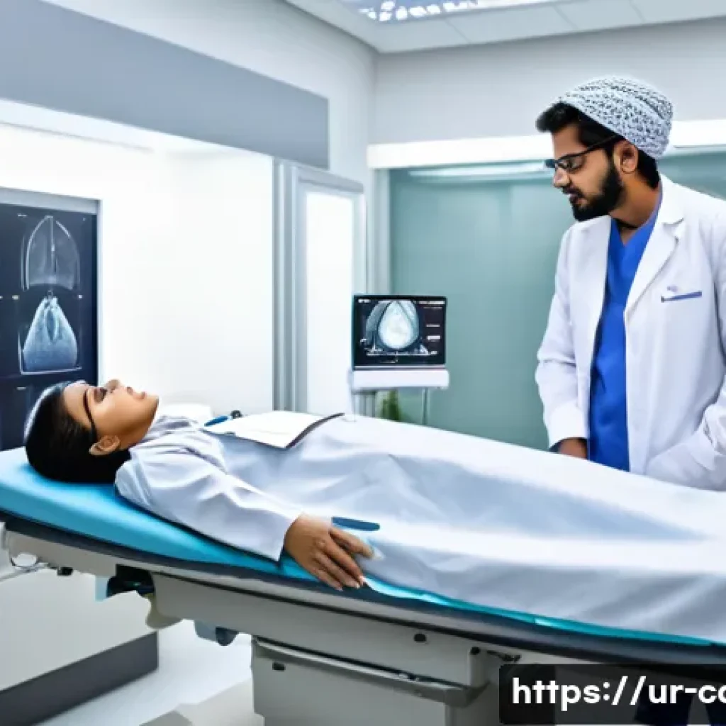요양병원에서 제공하는 치료 장비 - A modern hospital imaging room in Pakistan featuring advanced MRI and CT scan machines, with a femal...